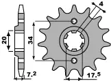 Aktuální PBR řetězové kolo přední 266 13 18NC (řetěz 520) (MADE IN ITALY)